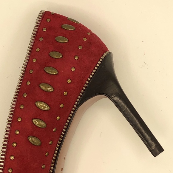 RACHEL ZOE SUEDE “MOTO” STYLE PUMP - Picture 11 of 15